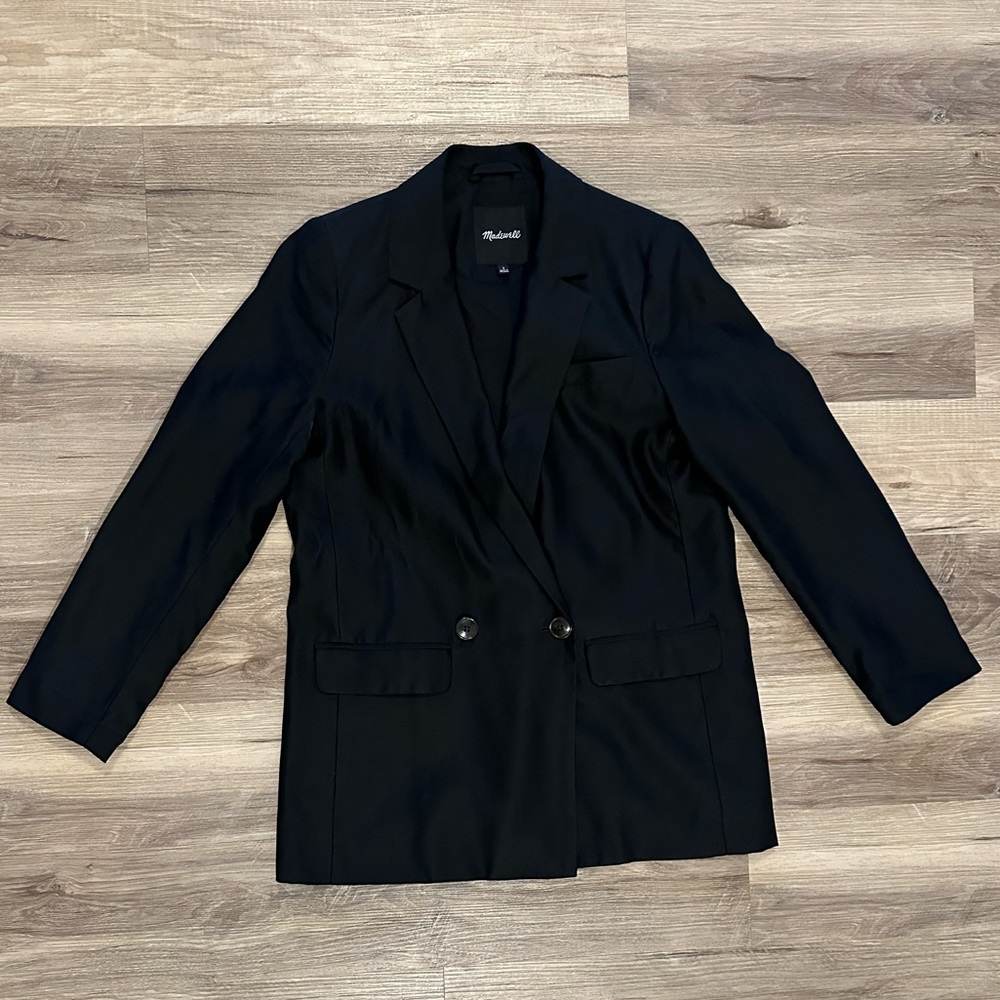 Madewell Caldwell Black Double-Breasted Women's Blazer